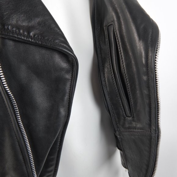 Brooks Black Leather Brando Motorcycle Jacket SIze 40 Made in USA Talon … - Picture 11 of 16